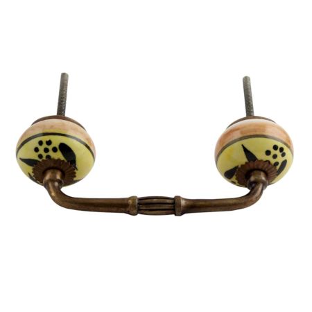 Black Leaf Ceramic Bridge Handle